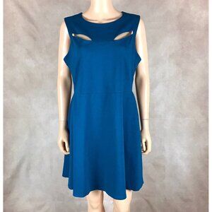 MONTEAU Sleeveless Teal Fit and Flare Dress NEW Size 1X